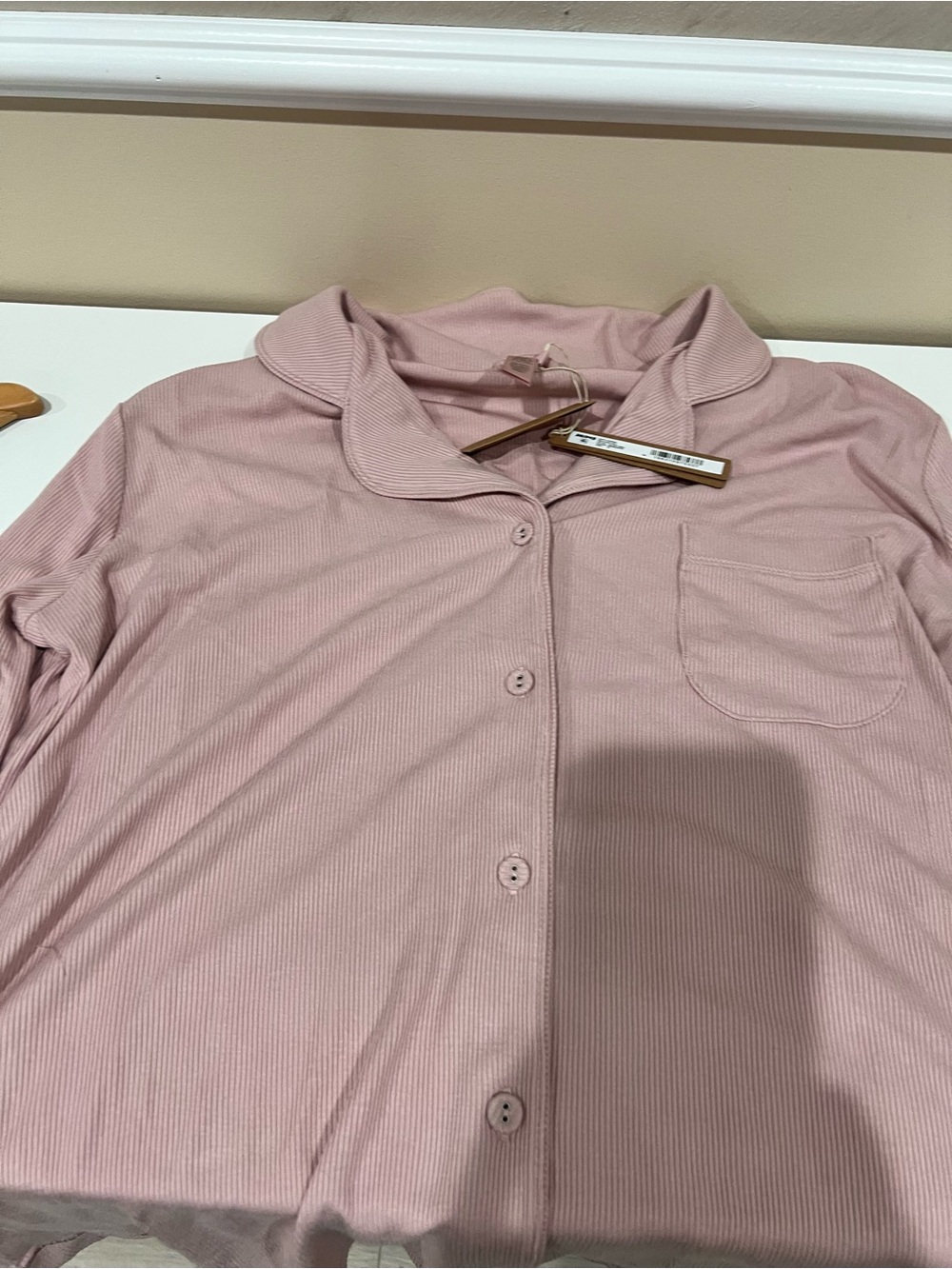 SKIMS Long-Sleeve Button Pajama Set — Dusty Rose - Picture 8 of 13